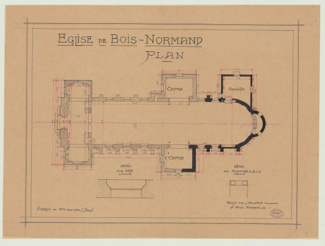 Bois-Normand _"Eglise de Bois-Normand. Plan".