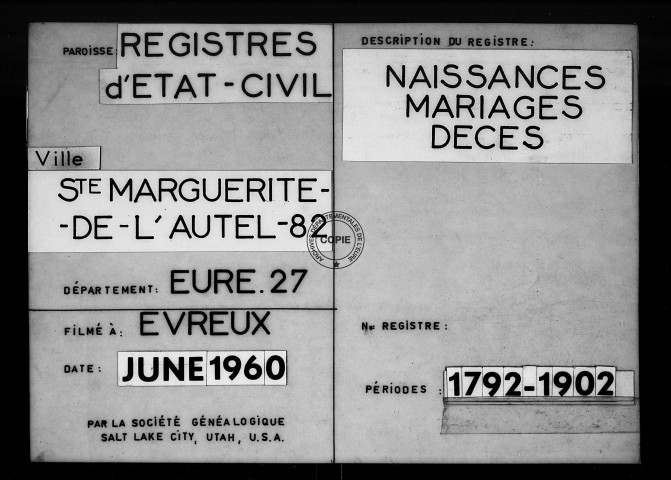 Tables (1792-1902)