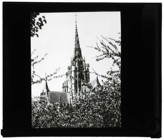 Cathédrale Notre-Dame d'Évreux (Eure), flèche avant-guerre.