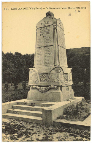 Andelys (Les). Le Monument aux Morts 1914-1918.