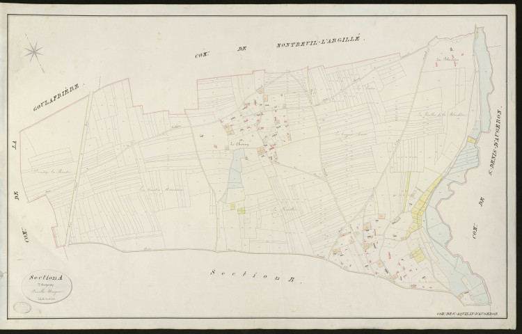 Saint-Aquilin-d'Augeron. Section A _ d'Augeron _ Feuille unique _ Echelle de 1 à 2500