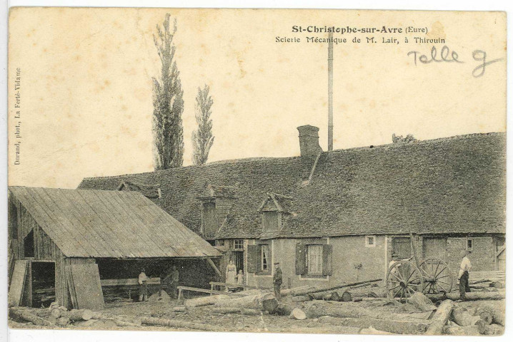 Saint-Christophe-sur-Avre. Scierie Mécanique de M. Lair, à Thirouin.
