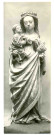 Statue de Vierge à l'Enfant dite "Vierge aux raisins", du XVe siècle, en pierre polychrome, de l'église Notre-Dame d'Andé (Eure, France).
