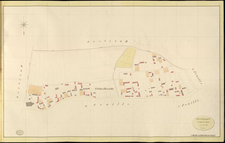 Saint-Aubin-d'Ecrosville. Section C _ de l'Eglise et du Château _ 1re de 5 Feuilles