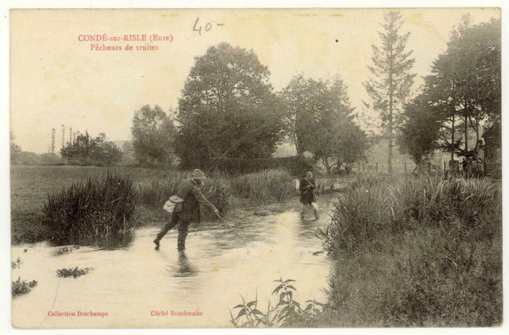 Condé-sur-Risle. Pêcheurs de truites.