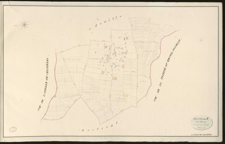 Saint-Agan-de-Cernières. Section B _ de la Bellangère _ 2ème et dernière feuille _ Echelle de 1 à 2500