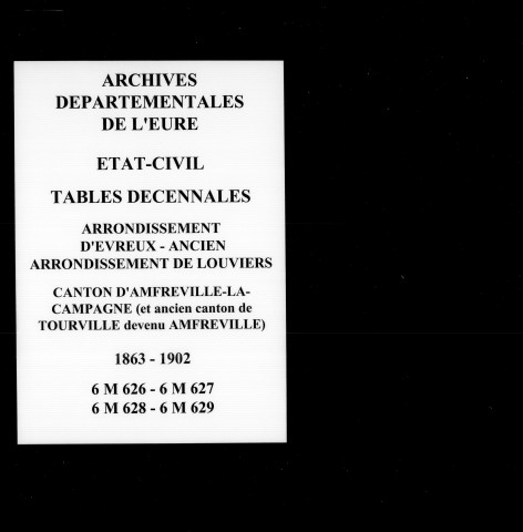 Canton d' Amfreville-la-Campagne (et ancienCanton de Tourville, devenu Amfreville, 1863-1902