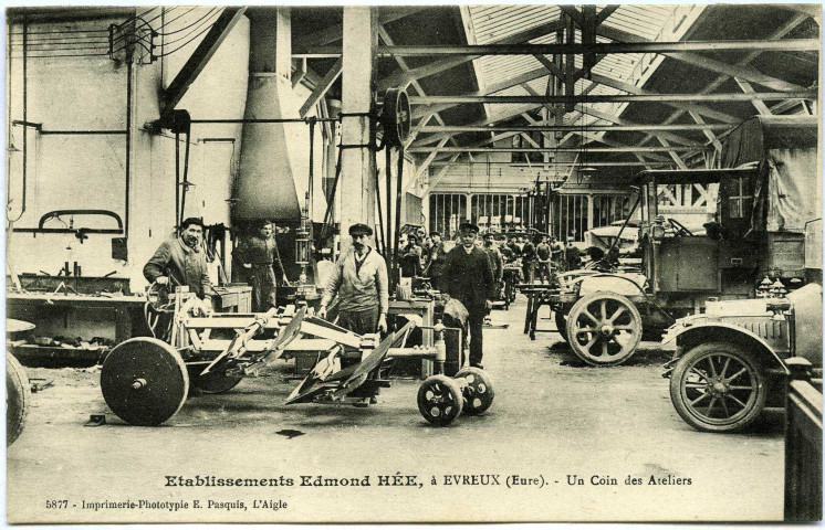 Evreux-Ville. Établissement Edmond Hée -Un coin des ateliers.