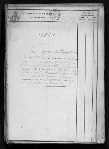PATUREL Robert, 1821-1833