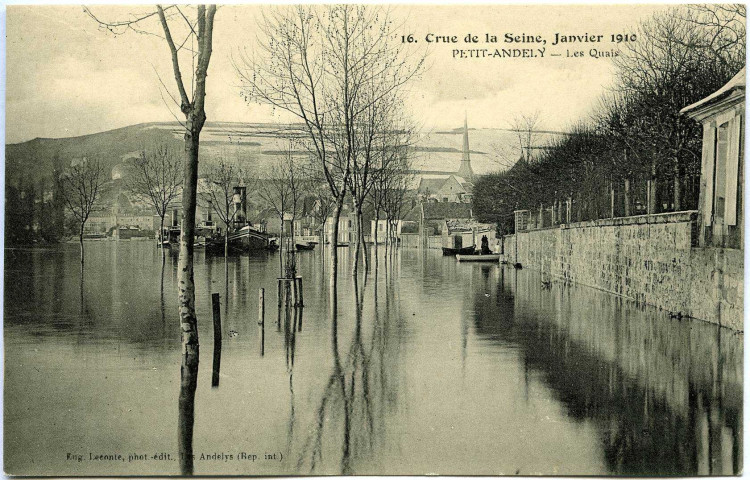 Andelys (Les). Crue de la Seine, Janvier 1910 - Petit Andely Les quais.