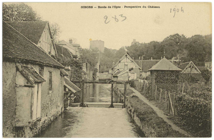 Gisors. Bords de l'Epte - Perspective du Château.