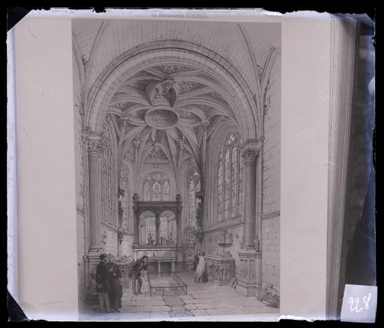 Abbaye Notre-Dame du Pré de Valmont (Seine-Maritime), chapelle de la Sainte-Vierge, lithographie extraite de "La Normandie Illustrée".