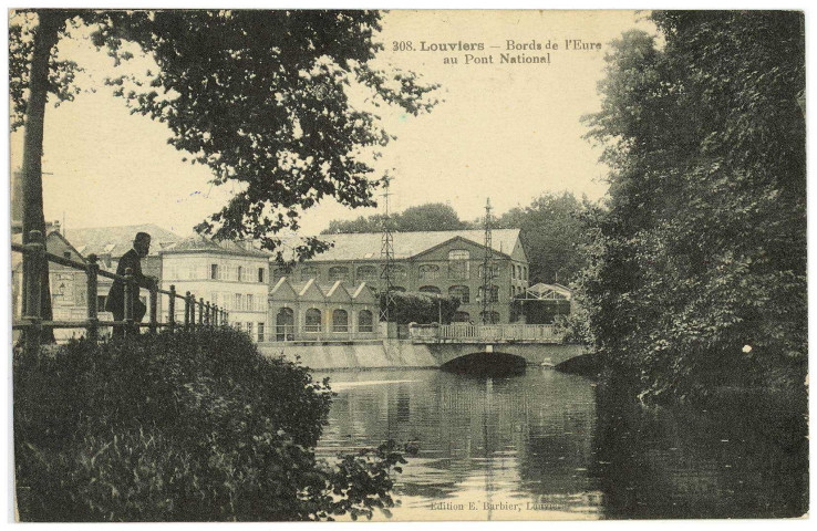 Louviers-Ville. Bords de l'Eure au Pont National.