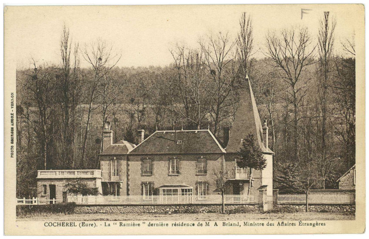 Houlbec. La «Ramière» dernière résidence de M. A. Briand, Ministre des Affaires Etrangères.