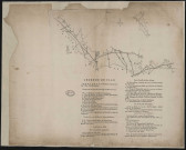 Plan légendé d'une partie des coutumes des 7 villes de Bleu, avec longue notice sur divers trièges.