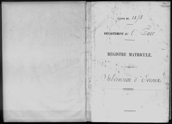 Evreux. Registre (1875)