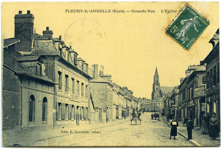 Fleury-sur-Andelle. Grande Rue - L'Eglise.