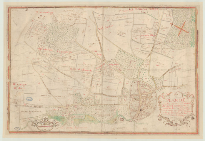 Neufchâtel-en-Bray (Seine-Maritime) - "Plan de la baronnie Saint-Vincent de Nogent". *