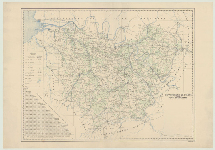 Carte routière du département de l'Eure
