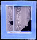 "L'Église Saint-Nicolas de Beaumont-le-Roger" du chanoine Bonnenfant, planche XX, verrières de l'abside "L'Annonciation" et "La Nativité".