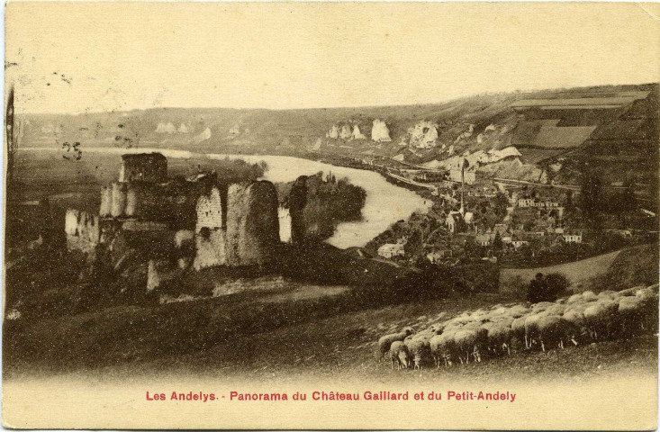 Andelys (Les). Panorama du Château Gaillard et du Petit Andely.