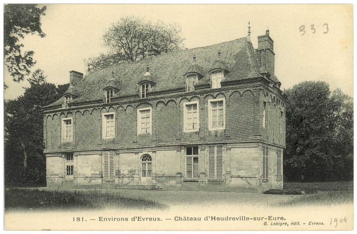 Heudreville-sur-Eure. Environs d'Evreux. - Château d'Heudreville-sur-Eure.