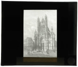 Collégiale Notre-Dame de Vernon (Eure), façade, lithographie extraite de "La Normandie Illustrée".