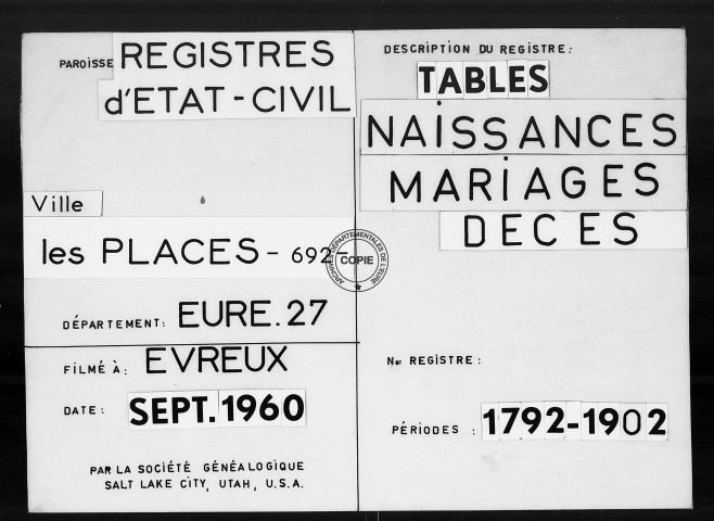 Tables (1792-1902)