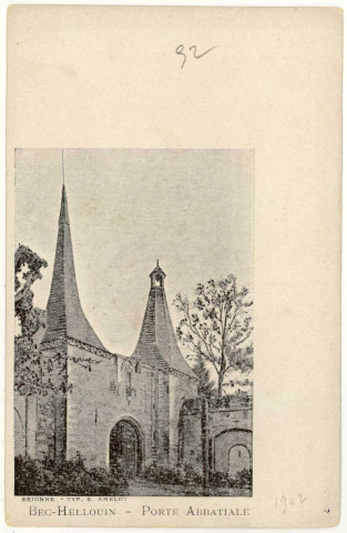 Bec-Hellouin (Le). Porte Abbatiale.