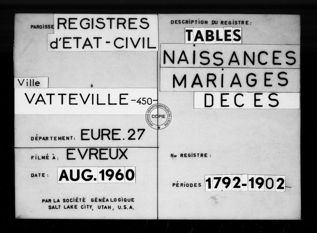 Tables (1792-1902)