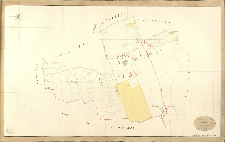 Graveron-Sémerville. Section B _ de Semerville _ 3e de 4 Feuilles