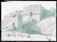 Porte de la citadelle d'Alep (Syrie).