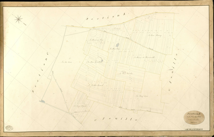 Quittebeuf. Section B _ de la Mare Quevillette _ 2e de 3 Feuilles