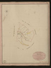 Saint-Eloi-près-Gisors. Tableau d'assemblage du Plan Parcellaire de la Commune de Saint-Eloy. _ Canton de Gisors - Andelys - Eure. _ Terminé sur le terrain le 6 mai 1840, sous l'administration de M. de Monicault, Préfet - M. Fouet, Maire et sous la direction de M. Garnier, Directeur des Contributions directes. _ M. Le Fébure, Géomètre en Chef. _ Par M. Lefebvre, Géomètre de 1re classe