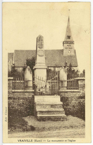 Vraiville. Le Monument et l'Eglise.