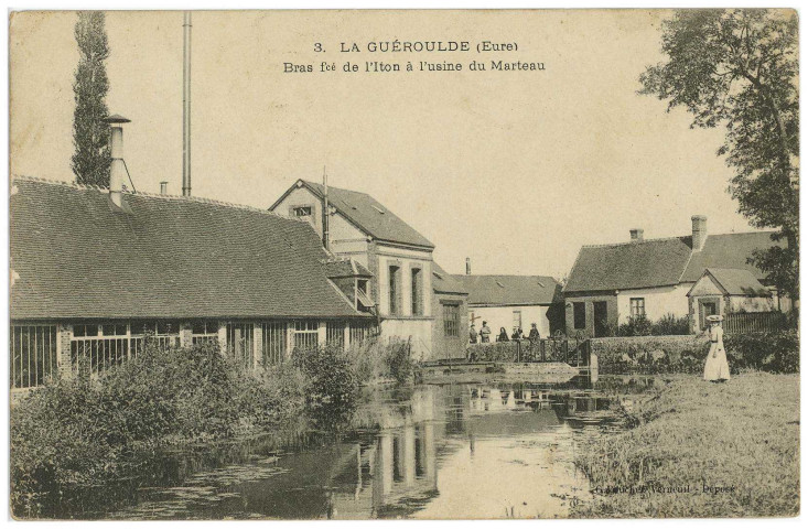 Guéroulde (La). Bras fcé de l'Iton à l'usine du Marteau.