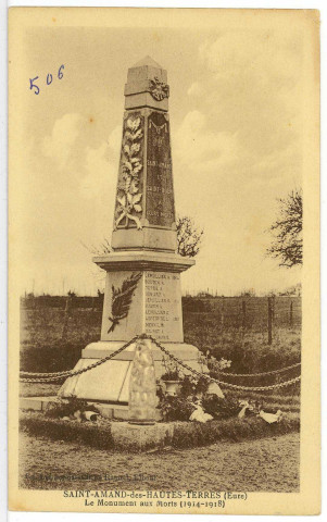 Saint-Amand-des-Hautes-Terres. Le Monument aux Morts (1914-1918).