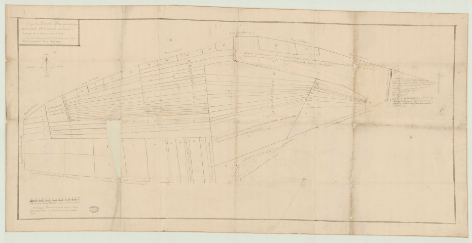 Andé - "Copie du prétendu plan géométrique de la grande isle du moulin ou d'Andé ...". *