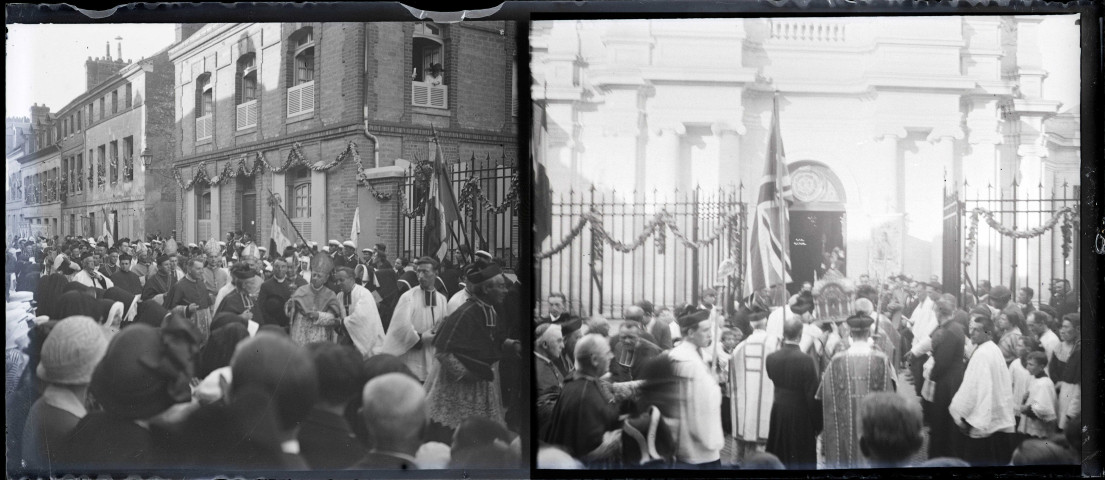 Procession en l'honneur de la béatification de Sainte-Thérèse de Lisieux à Lisieux (Calvados).