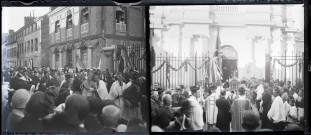 Procession en l'honneur de la béatification de Sainte-Thérèse de Lisieux à Lisieux (Calvados).
