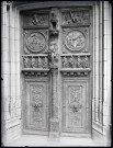 Moulages du portail du bras nord du transept et des revers des vantaux de l'église Saint-Maclou de Rouen (Seine-Maritime).