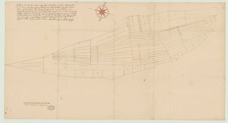 Andé - "Plan de la grande isle du moulin d'Andé". *