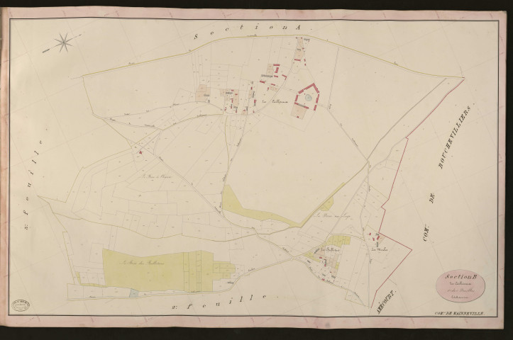 Mainneville. Section B _ des Cailleteaux _ 1re de 3 Feuilles