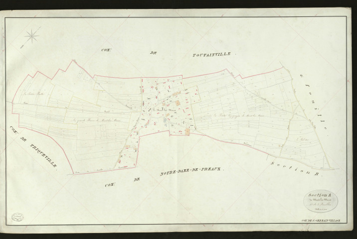 Saint-Germain-Village. Section A _ de Mont-les-Mares _ 1re de 3 Feuilles