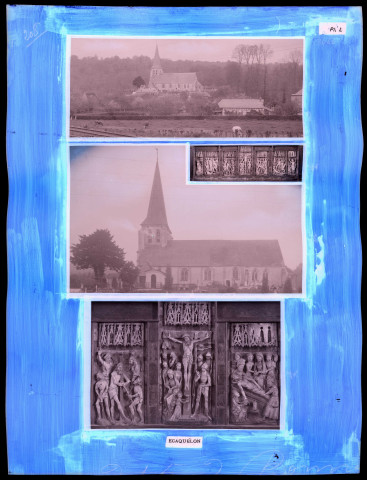 "Églises rurales du département de l'Eure" du chanoine Bonnenfant tome I, planche L Écaquelon (Eure).