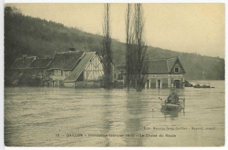 Villers-sur-le-Roule. Gaillon - Inondation (Janvier 1910) - Le Chalet du Roule.