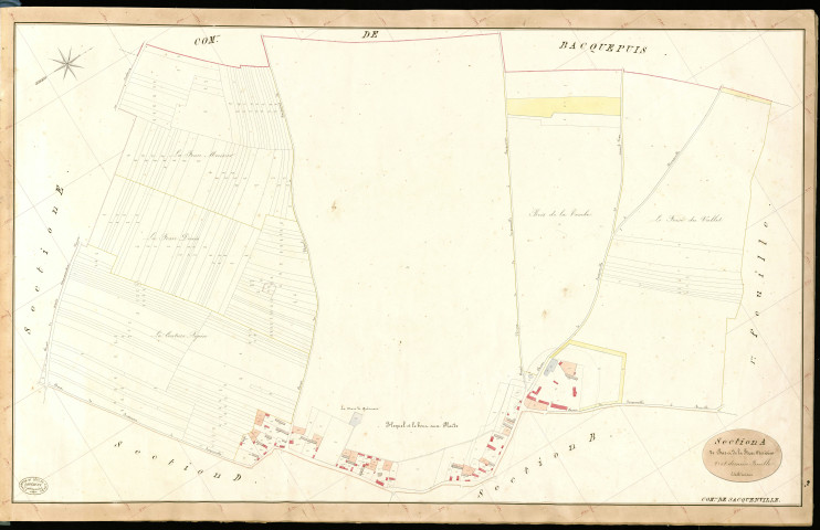 Sacquenville. Section A _ de Bas en de la Fosse Merisier _ 2e et dernière Feuille