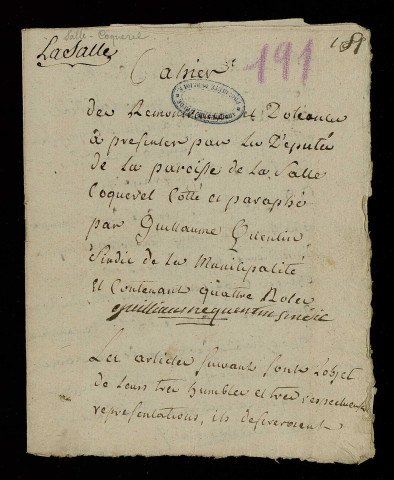 La Salle-Coquerel (com. de Crosville-la-Vieille).