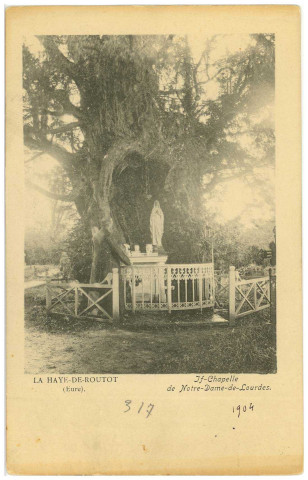 Haye-de-Routot (La). If-Chapelle de Notre-Dame-de-Lourdes.
