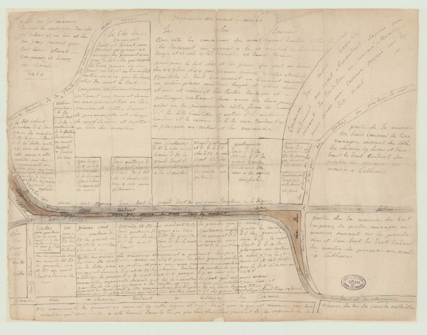 Préaux (Les) - Deux plans partiels de la seigneurie du Mont-des-Mares à Notre-Dame-de-Préaux.